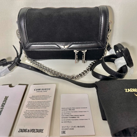 Zadig & Voltaire Rock Nano Novel Foldover Chain Strap Bag - Picture 8 of 8